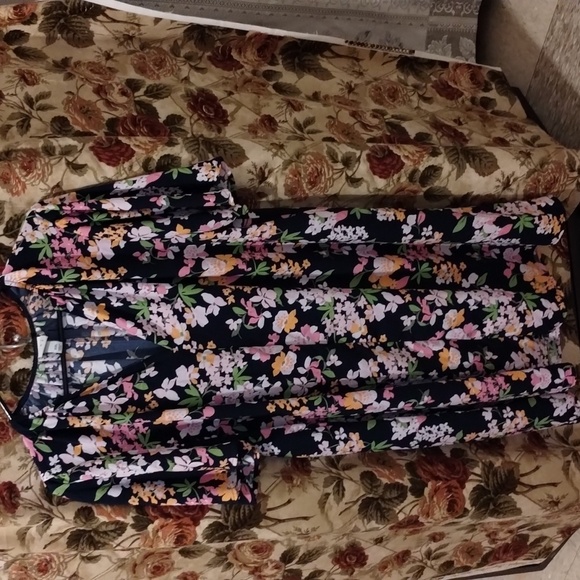 A new day plus size pink flowers print Dress. - Picture 1 of 5